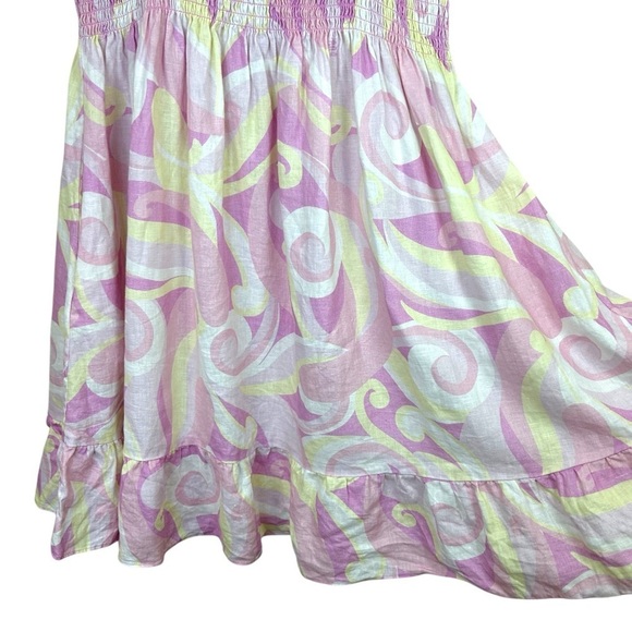 Hill House - ‘Elizabeth Nap’ Mini Linen Dress ‘Candy Kaleidoscope’, Pink X-Small - Picture 13 of 17
